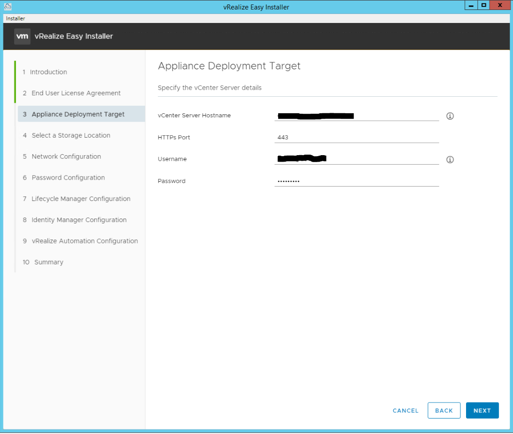 vRealize Easy Installer Page 4